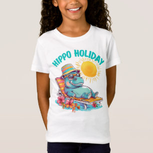 Cooles Nilpferd auf Sonnenliege T-Shirt