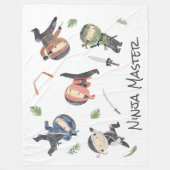 Cooles Ninja Kids individualisierbares Gender Neut Fleecedecke (Vorderseite)