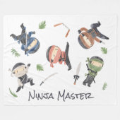 Cooles Ninja Kids individualisierbares Gender Neut Fleecedecke (Vorderseite (Horizontal))