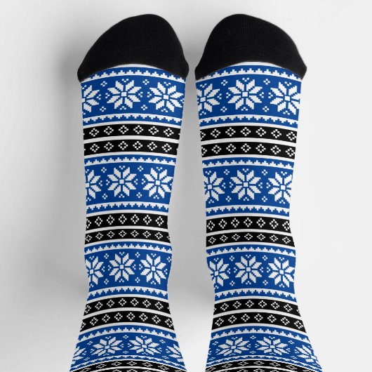 Cooles nordisches Schneeflockenmuster Herrensocken Socken (Oben)