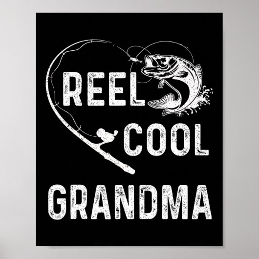 Cooles Oma Retro Fischen für Mütter Poster (Vorne)