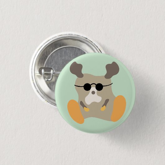 cooles Opa-Hirsch-Monster - Großer Fuß-Knopf Button (Vorne & Hinten)