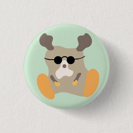 cooles Opa-Hirsch-Monster - Großer Fuß-Knopf Button (Vorderseite)