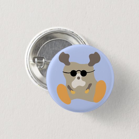 cooles Opa-Hirsch-Monster - Großer Fuß-Knopf Button (Vorne & Hinten)