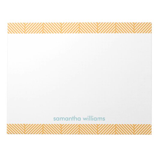 Cooles Orange Herringbone-Muster Notizblock (Vorderseite)