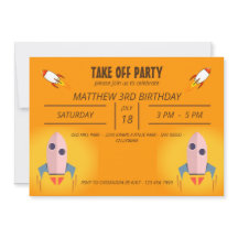 Cooles Orange-Raumschiff starten Geburtstagsparty