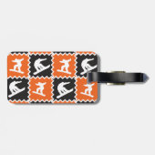 Cooles orange und schwarzes Snowboarding-Muster Gepäckanhänger (Rückseite horizontal)