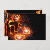 Cooles orangefarbenes DJ-Symbol Flammenzündung Par Einladung (Vorne/Hinten)