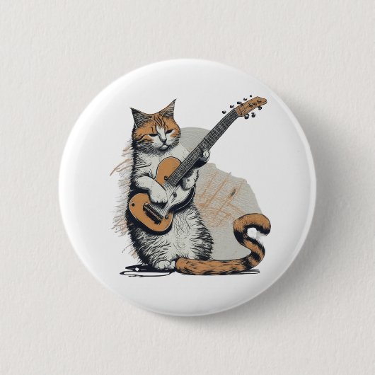 Cooles Orangenkatzenjamming auf der Gitarre Button (Vorderseite)