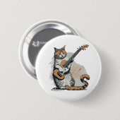Cooles Orangenkatzenjamming auf der Gitarre Button (Vorne & Hinten)