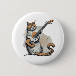 Cooles Orangenkatzenjamming auf der Gitarre Button