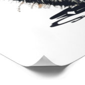 Cooles Orangenkatzenjamming auf der Gitarre Poster (Ecke)