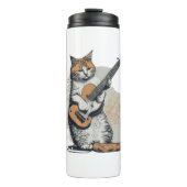 Cooles Orangenkatzenjamming auf der Gitarre Thermosbecher (Vorderseite)