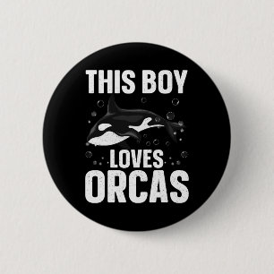 Cooles Orca-Design für Jungen Kinder Männer-See-Or Button