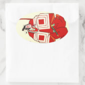 Cooles Oriental Shibaraku SAmurai-Tattoo Ovaler Aufkleber (Tasche)