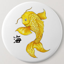 Cooles Orientales Japanisches Goldmedaillenfisch-K Button