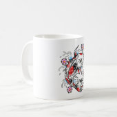 Cooles Orientales Japanisches Weißes Koi-Fisch-Kar Kaffeetasse (Vorderseite Links)