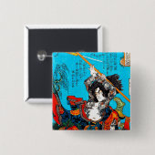 Cooles orientalisches japanisches Antiker Samurai Button (Vorne & Hinten)