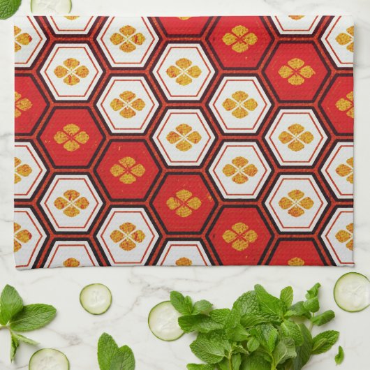 Cooles orientalisches japanisches Pentagon Handtuch (Gefaltet)