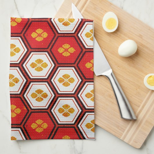 Cooles orientalisches japanisches Pentagon Handtuch (Viertel Falte)