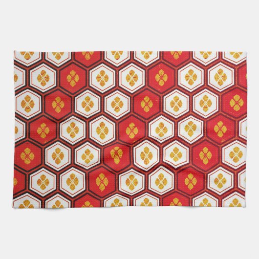 Cooles orientalisches japanisches Pentagon Handtuch (Horizontal)