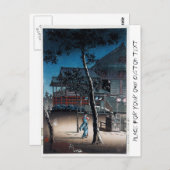 Cooles orientalisches japanisches Shin-Hanga-Nacht Postkarte (Vorne/Hinten)