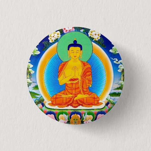 Cooles orientalisches tibetanisches thangka button (Vorderseite)