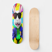 Cooles Osterhasen mit Schatten Skateboard (Vorderseite)