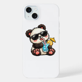 Cooles Panda-Getränk iPhone 15 Plus Hülle