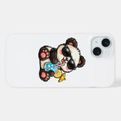 Cooles Panda-Getränk iPhone Hülle (Rückseite (Horizontal))