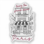 Cooles Pariser Café – Ikonisches Pariser Straßenca Aufkleber (Vorderseite)