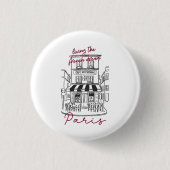 Cooles Pariser Café – Ikonisches Pariser Straßenca Button (Vorderseite)