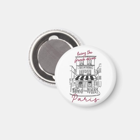 Cooles Pariser Café – Ikonisches Pariser Straßenca Magnet (Vorderseite/Rückseite)