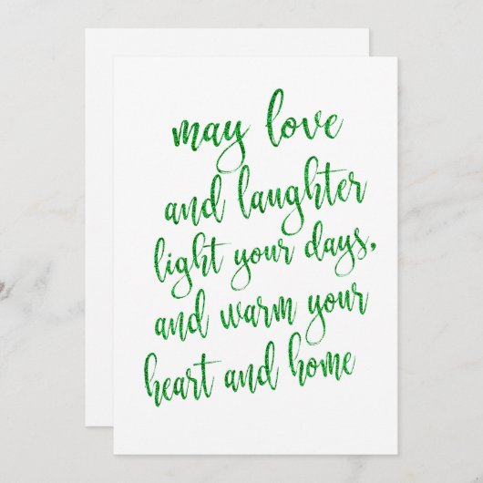 Cooles Party des Grünen Glitzer St Patrick's Day Einladung (Vorne/Hinten)