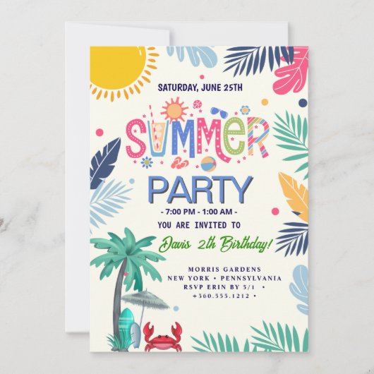 COOLES Party Einladung (Vorderseite)