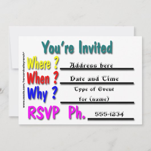 Cooles Party Einladung (Rückseite)