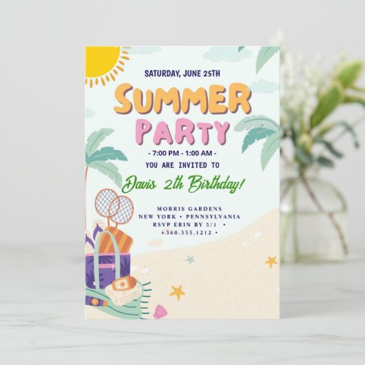 COOLES Party Einladung (Stehend Vorderseite)