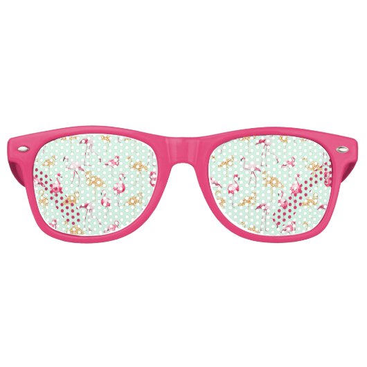 Cooles Party Flamingo Retro Sonnenbrille (Vorderseite)