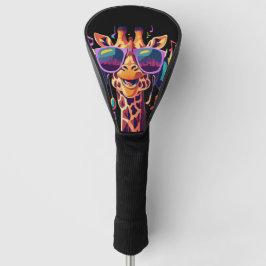 Cooles Party Giraffe mit Kopfhörern Golf Headcover