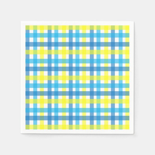 Cooles Party mit blauen und gelben Streifen Serviette (Vorderseite)