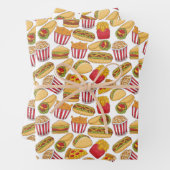 cooles Party mit Fast Food-Kacheln Geschenkpapier Set (Beispiel)