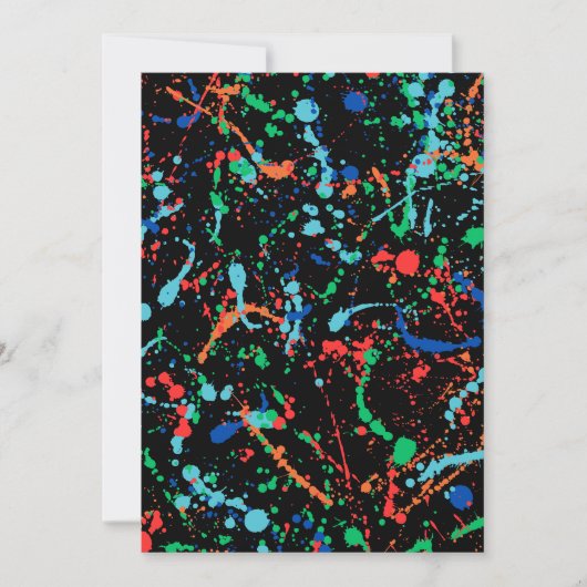 Cooles Party Paint Splash Einladung (Vorderseite)