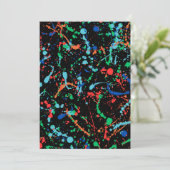 Cooles Party Paint Splash Einladung (Stehend Vorderseite)