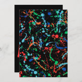 Cooles Party Paint Splash Einladung (Vorne/Hinten)