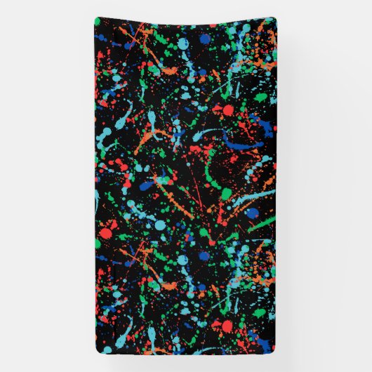 Cooles Party Paint Splashes 1.6x3 Vinyl Banner (Vertikal)