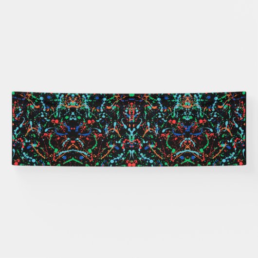 Cooles Party Paint Splashes 2.5x8 Vinyl Banner (Horizontal)