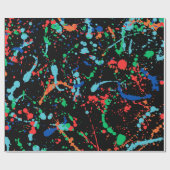Cooles Party Paint Splashes Geschenkpapier (Flach)