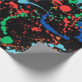 Cooles Party Paint Splashes Geschenkpapier (Ecke)
