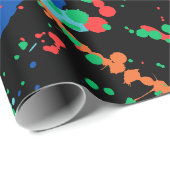 Cooles Party Paint Splashes Geschenkpapier (Rolleneckpunkt)