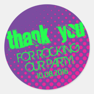 Cooles Party Rock Halftone Aufkleber Lila und rosa